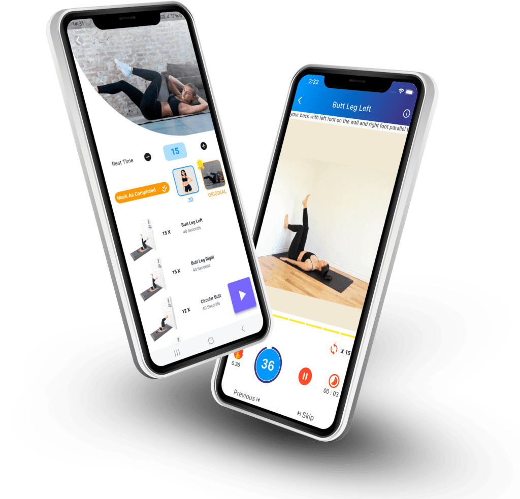 wall pilates app opened on mobile screen